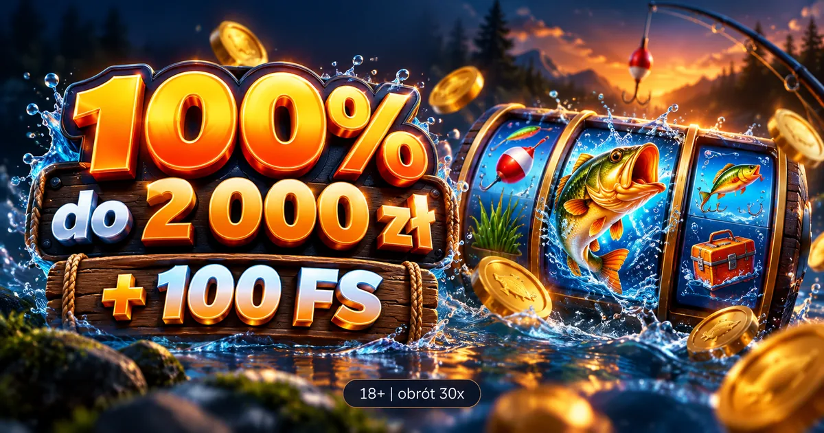 Bonus powitalny Bison Casino: 100% do 2 000 zł i do 100 darmowych spinów na Trout's Treasure – Wild Rivers